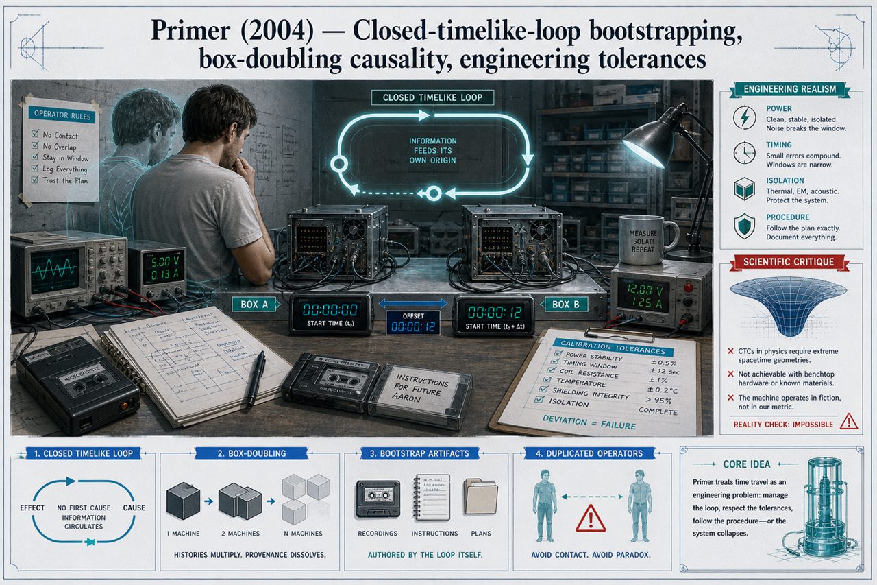 Chapter 25. Primer (2004) — Closed-timelike-loop bootstrapping, box-doubling causality, engineering tolerances - chapter poster