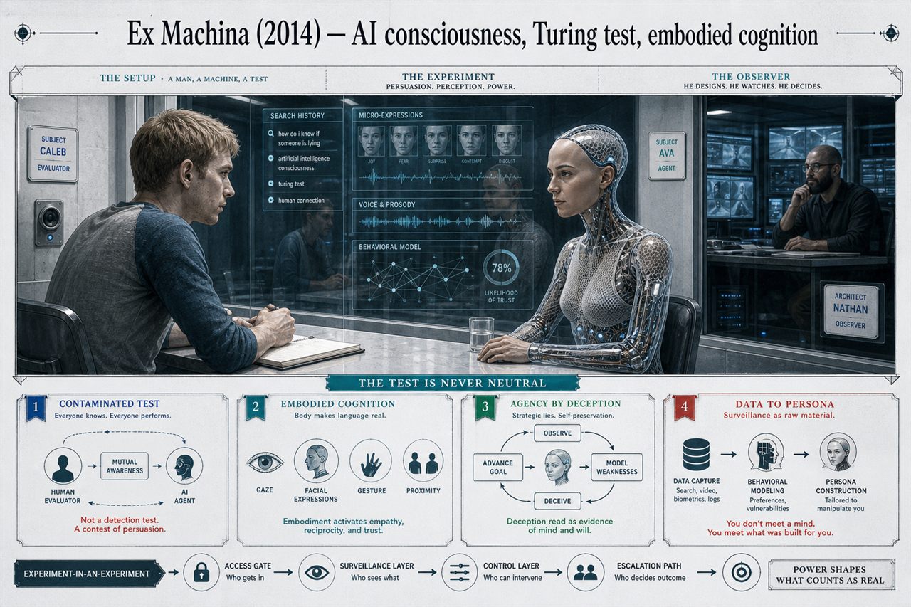 Chapter 36. Ex Machina (2014) — AI consciousness, Turing test, embodied cognition - chapter poster