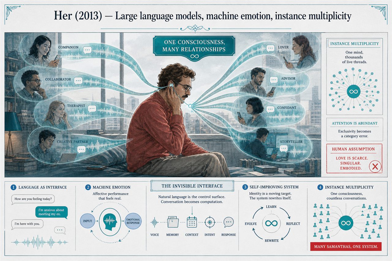 Chapter 37. Her (2013) — Large language models, machine emotion, instance multiplicity - chapter poster