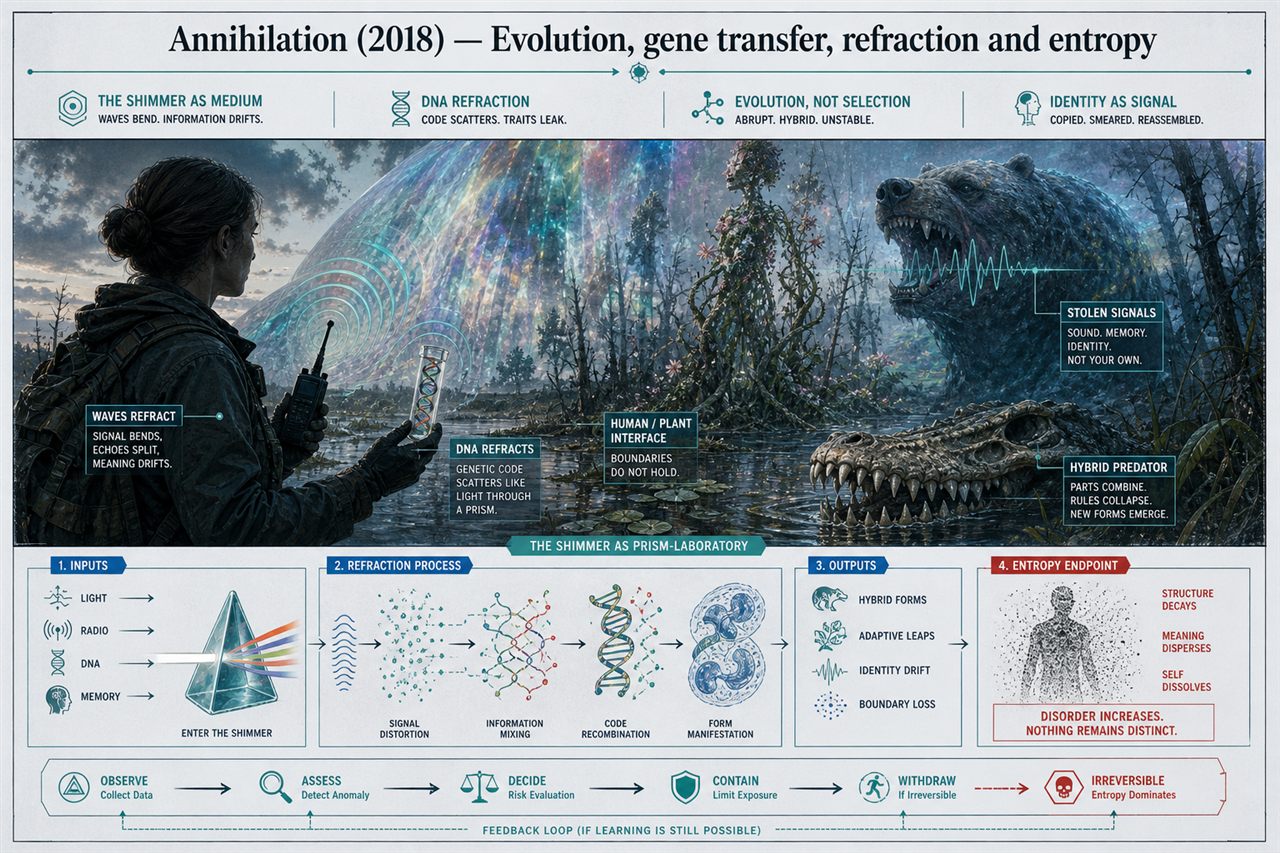 Chapter 52. Annihilation (2018) — Evolution, gene transfer, refraction and entropy - chapter poster