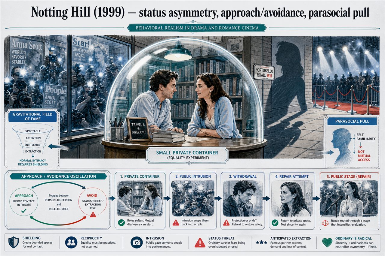Chapter 4. Notting Hill (1999) — status asymmetry, approach/avoidance, parasocial pull - chapter poster