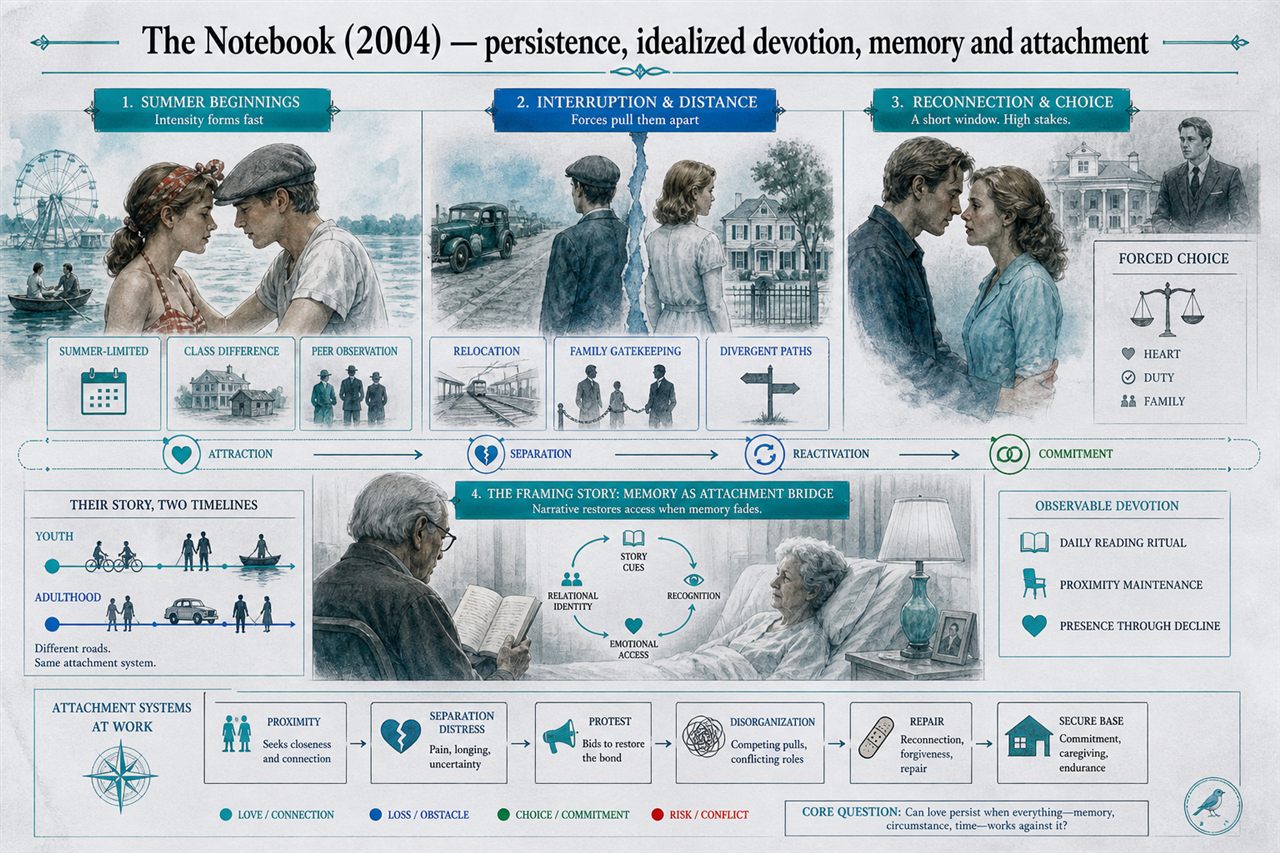Chapter 7. The Notebook (2004) — persistence, idealized devotion, memory and attachment - chapter poster