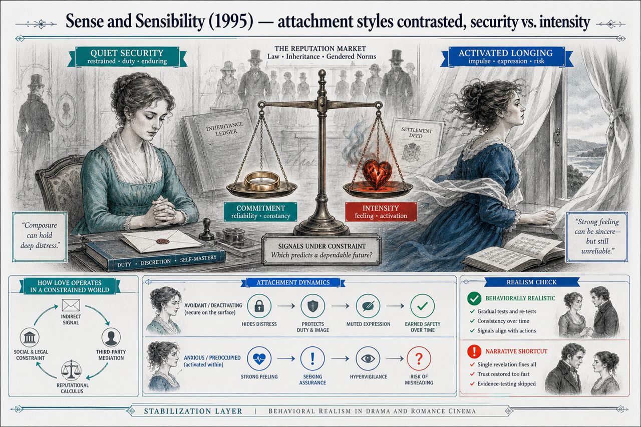 Chapter 32. Sense and Sensibility (1995) — attachment styles contrasted, security vs. intensity - chapter poster