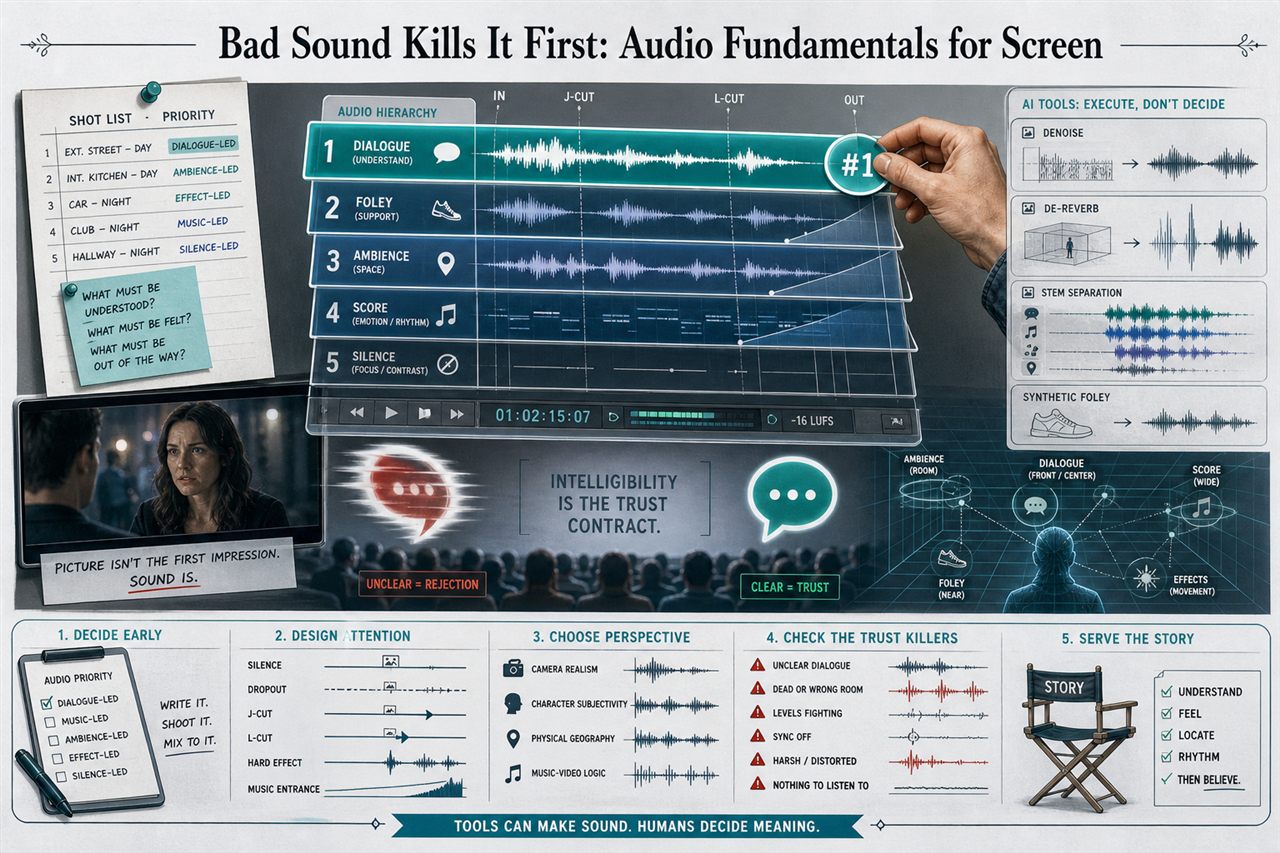Chapter 14. Bad Sound Kills It First: Audio Fundamentals for Screen - chapter poster