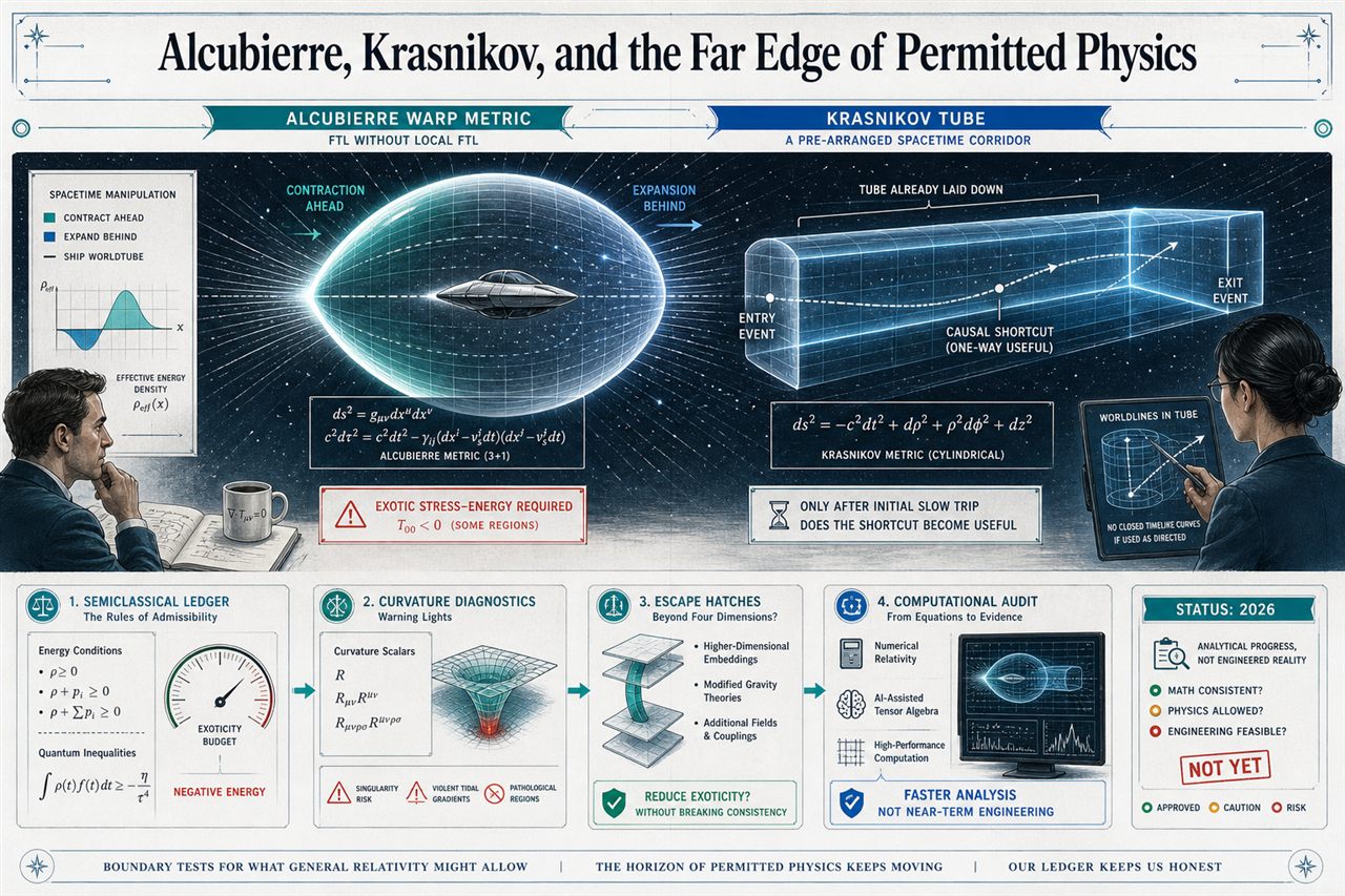 Chapter 133. Alcubierre, Krasnikov, and the Far Edge of Permitted Physics - chapter poster