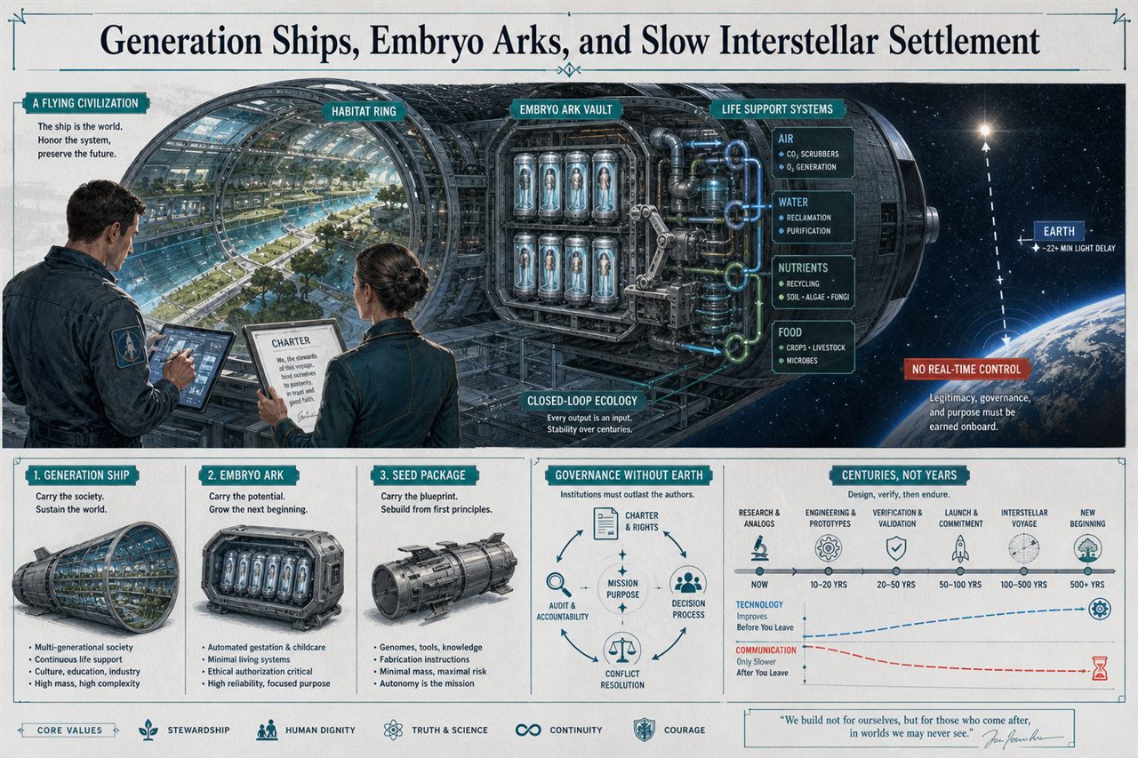 Chapter 136. Generation Ships, Embryo Arks, and Slow Interstellar Settlement - chapter poster