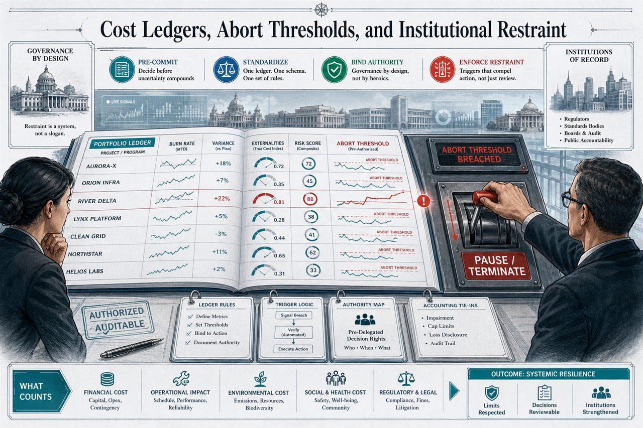 Chapter 165. Cost Ledgers, Abort Thresholds, and Institutional Restraint - chapter poster
